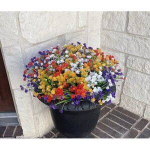 New 20 Bundles Artificial Flowers for Outdoor Summer Decoration, UV Resistant